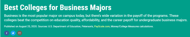 《Money》2020年美國大學性價比排名之三大熱門專業商科、工程、計算機科學TOP10院校